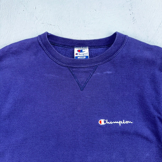 Champion 90s M Sweatshirt VTG Crewneck Blue Medium Basic Simple Mexico