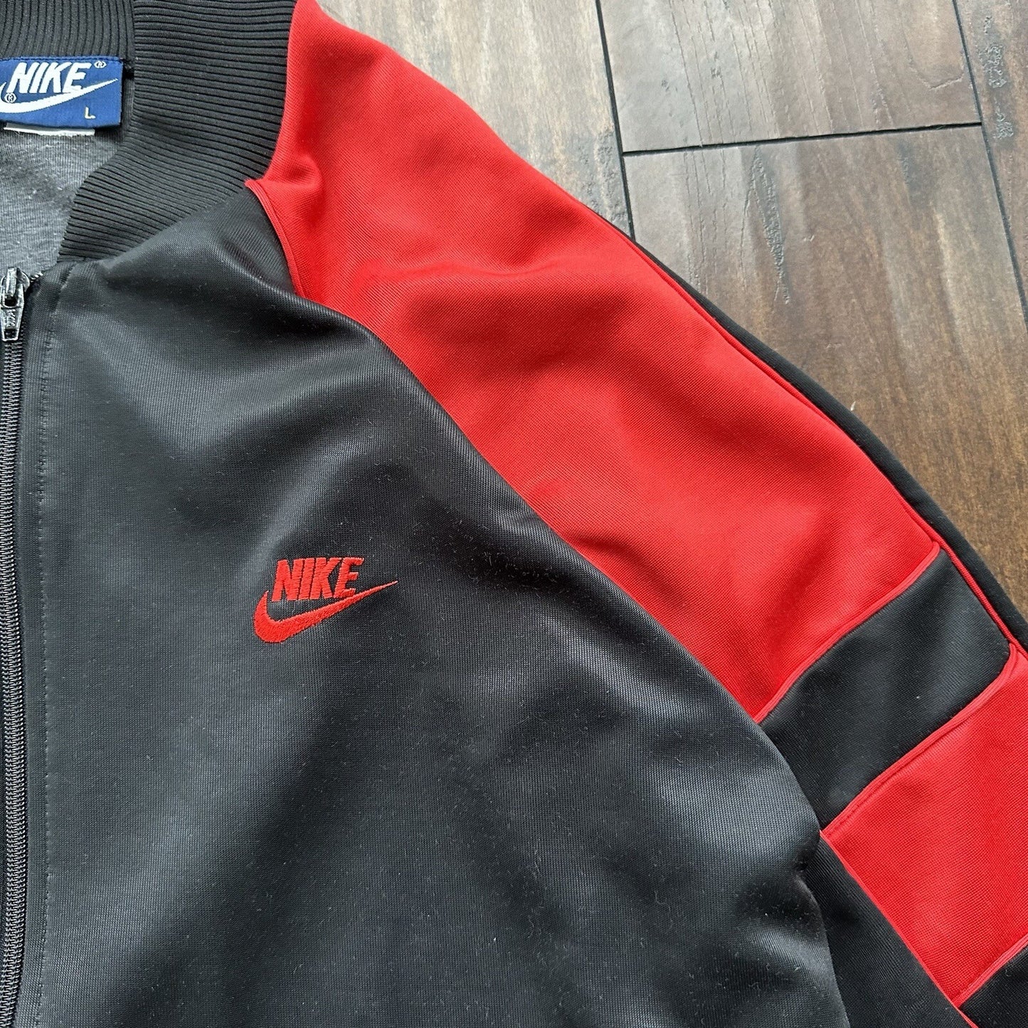 Vintage 1985 Nike Air Jordan Jacket Bred Chicago L RARE Black Red Japan 80s