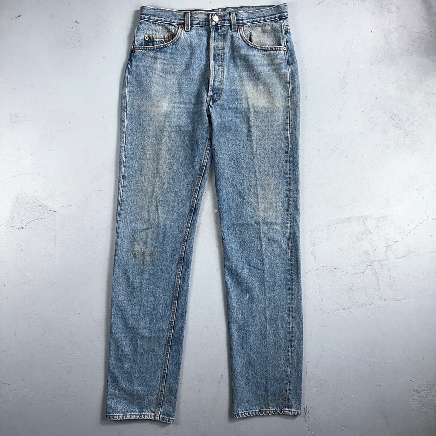 Levis 501 Vintage 90s USA XX Straight Leg Jeans Blue Light Wash 34x36 Act 32x35