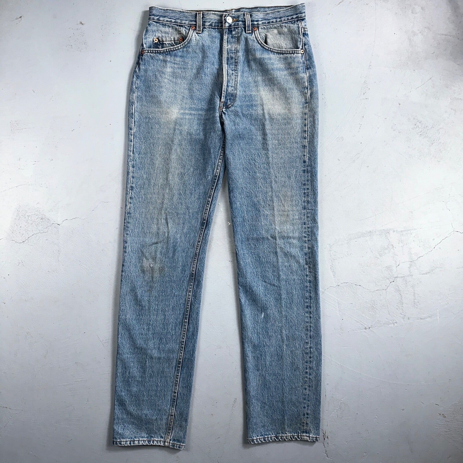 Levis 501 Vintage 90s USA XX Straight Leg Jeans Blue Light Wash 34x36 Act 32x35