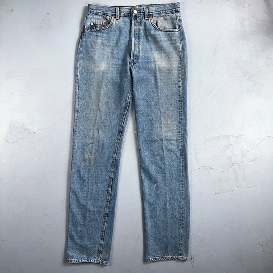 Levis 501 Vintage 90s USA XX Straight Leg Jeans Blue Light Wash 34x36 Act 32x35