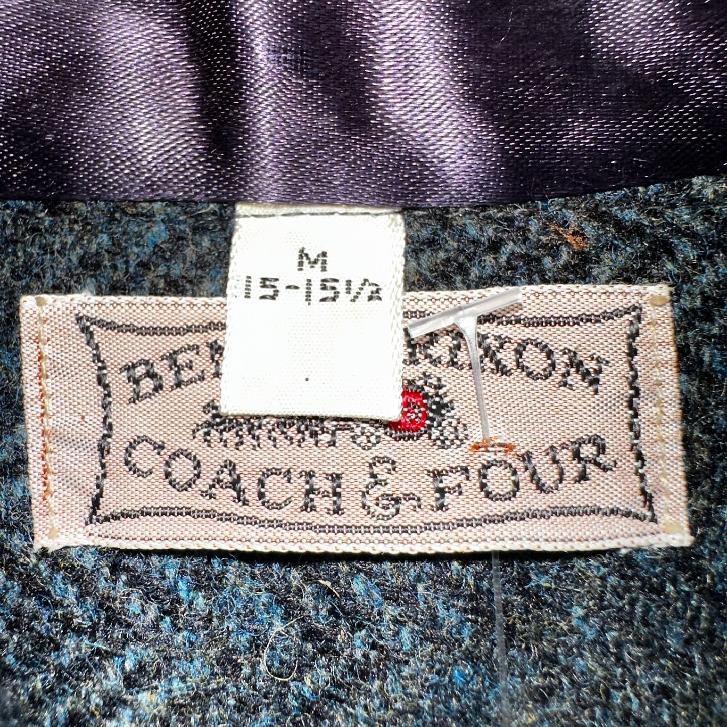 VTG Benson Rixon Shirt Mens M Button Down Dagger 60s 70s Rockabilly Herringbone