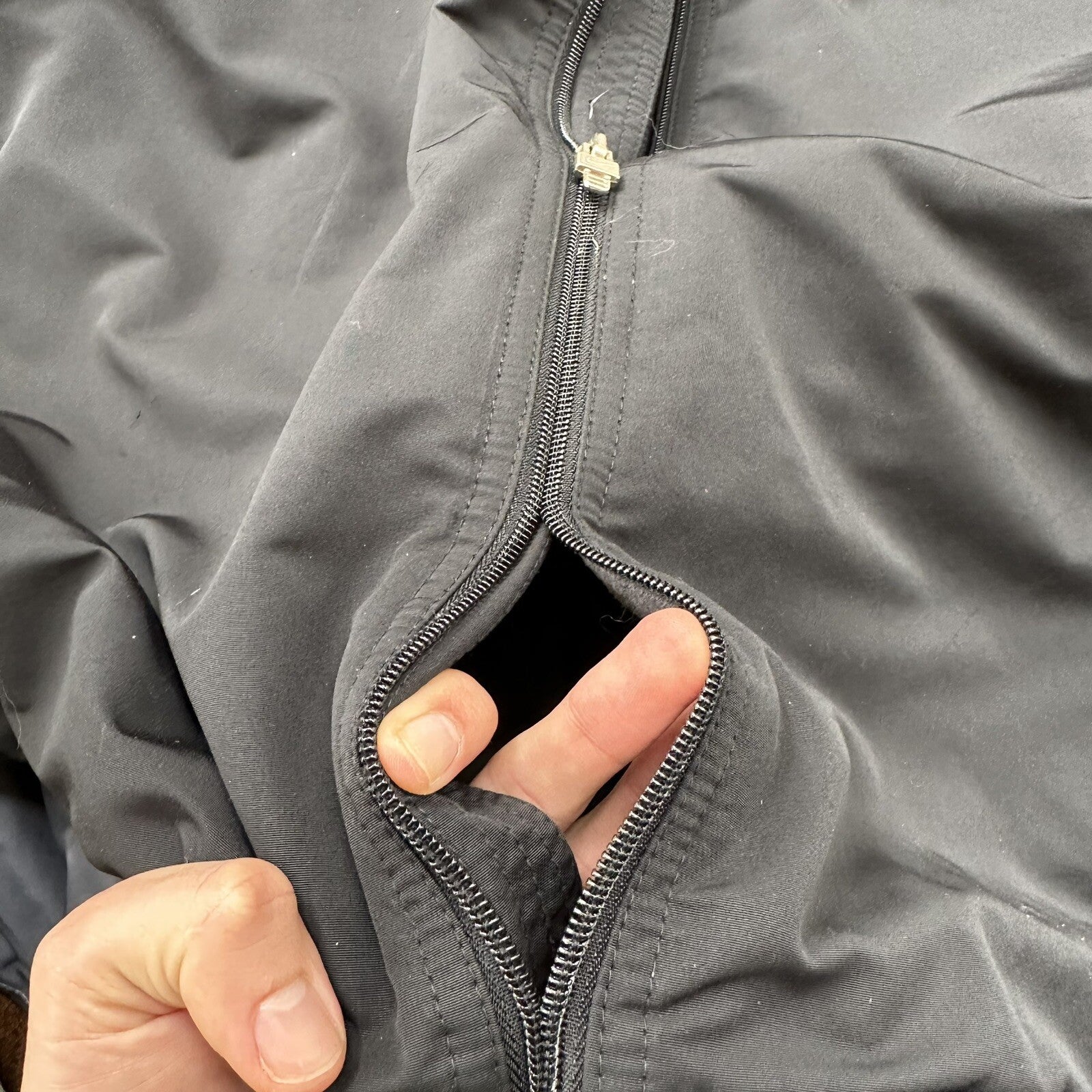 Nike Jacket Adult XL Black Nylon Softshell Fleece Coat 3M Warm Vintage Y2K 90s