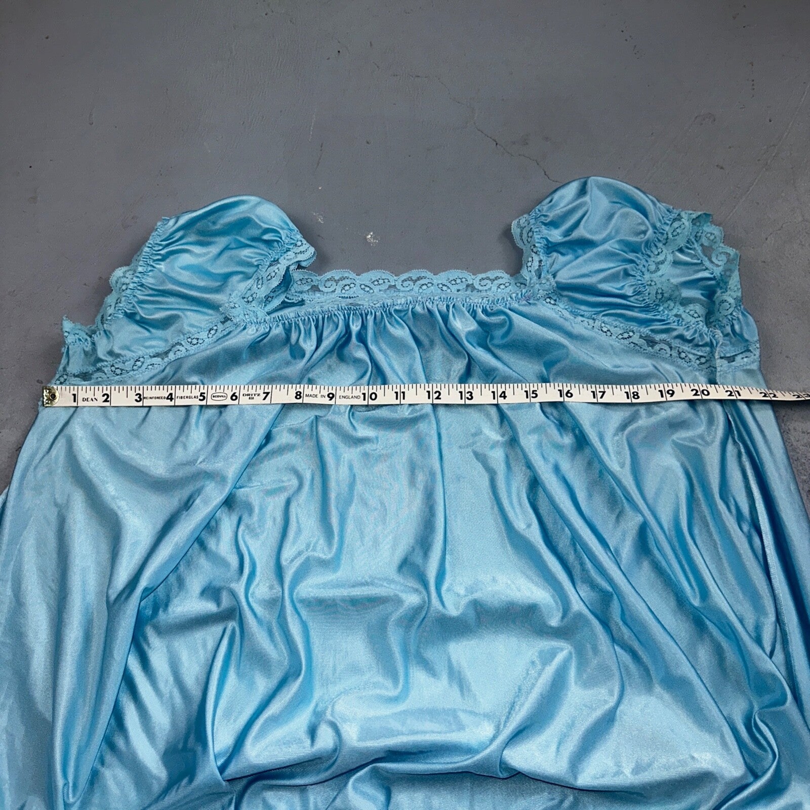 Vintage 1970s Olga Lingerie Slip Dress Sleepwear Full Sweep Nightgown Lace 70s