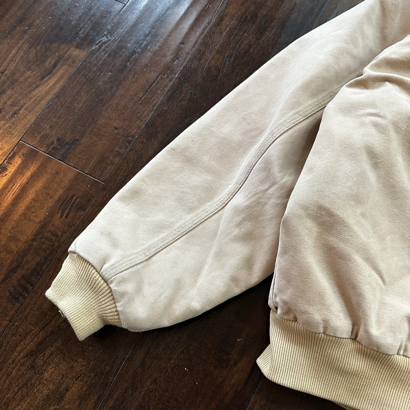 VTG 90s Carhartt Hooded Quilted Lined Tan Duck Canvas Jacket JQ295 2XL