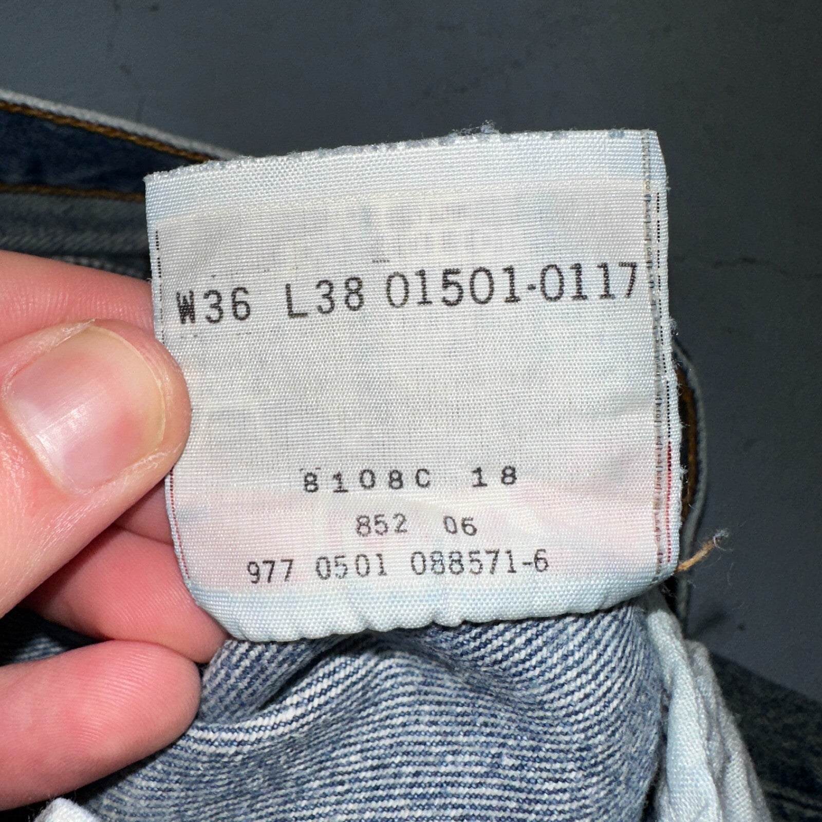 Levis 501 Vintage 90s XX Straight Leg Jeans Y2K Blue Med Wash 36x38 Act 34x33