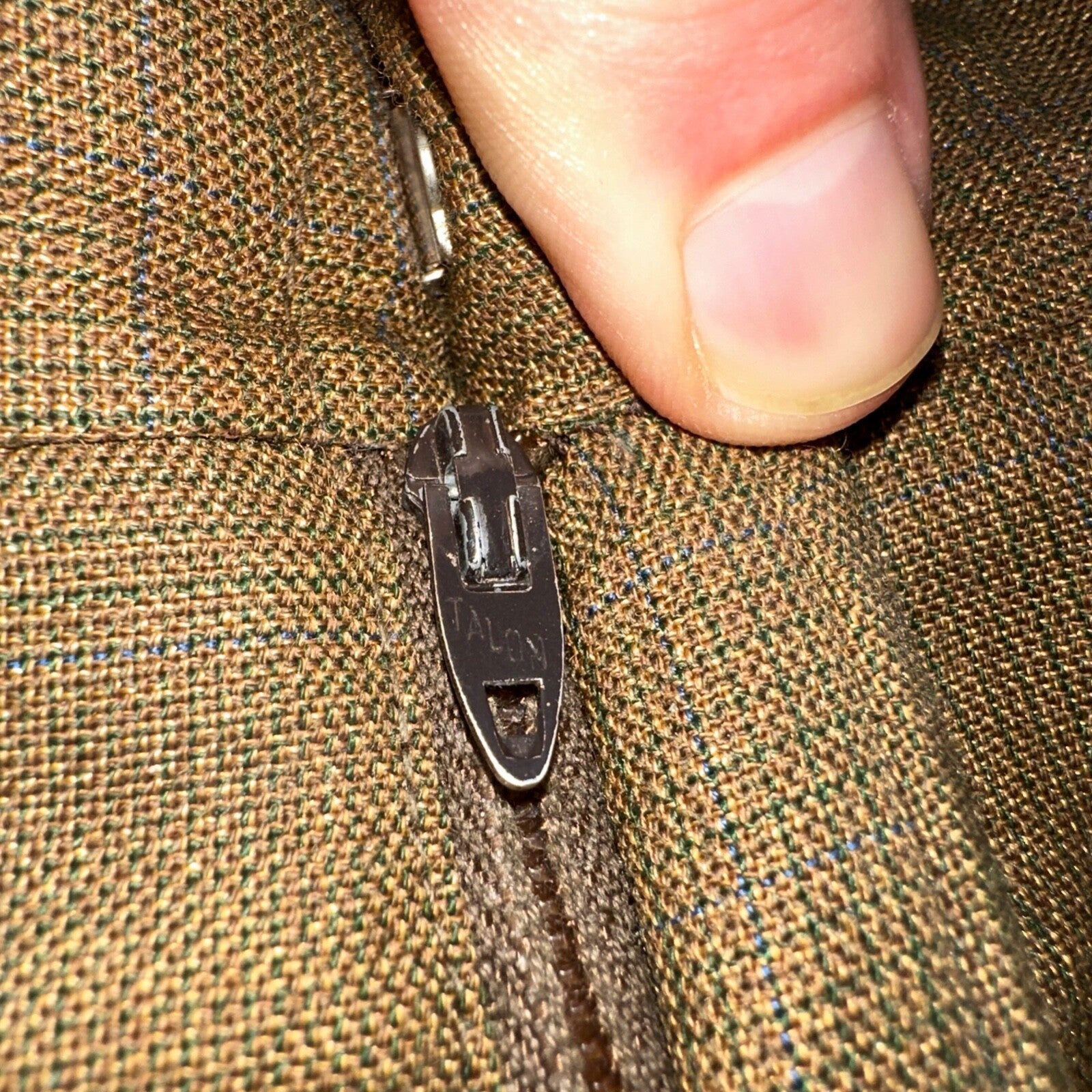 VTG Mens 3 PC Suit 42 Jacket Coat Pants Vest Plaid Rockabilly 70s 1970s Brown