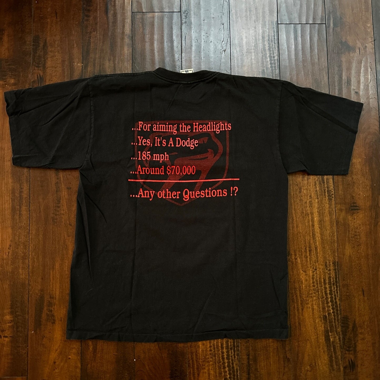 Viper Sports Car Vintage T Shirt 90s Single Stitch Funny Nascar Humor XL USA