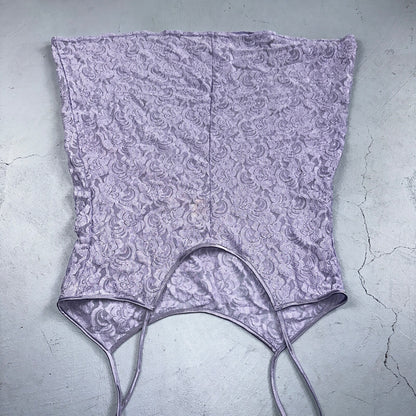 Soft Sensations 80s VTG Women's Lace Trim Satin Mini Slip Lingerie Dress Purple