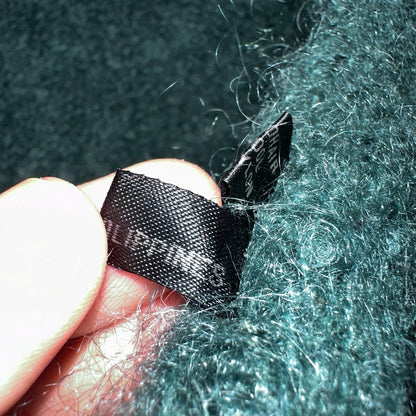 Nordstrom 1970s VTG Green Mohair Wool Winter Scarf and Hat RARE 70s Art Deco