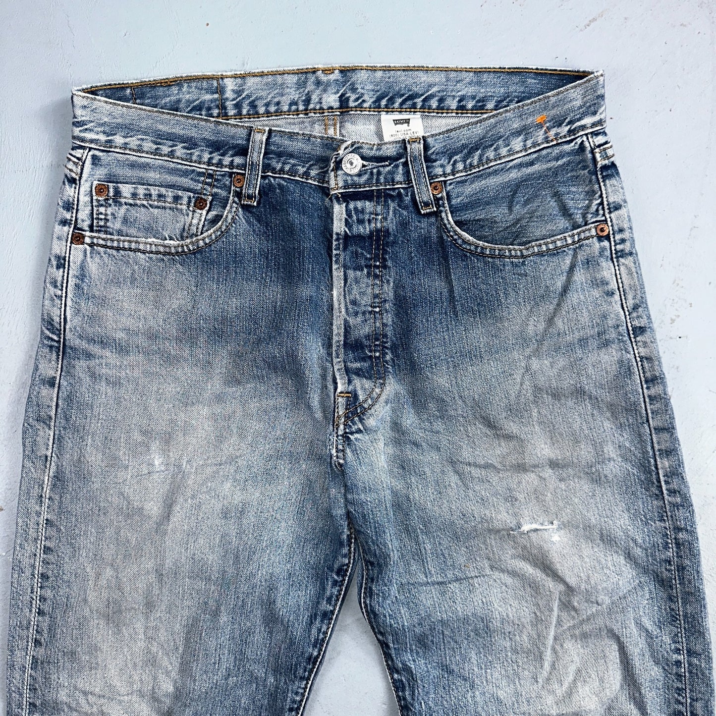 Levis 501 Vintage Y2K 90s XX Straight Leg Jeans Blue Light Wash 33x34 Act 33x30