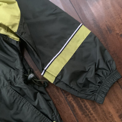 Vintage Nike Womens S 90s Windbreaker Forest Green Zip Pullover Cinch Jacket