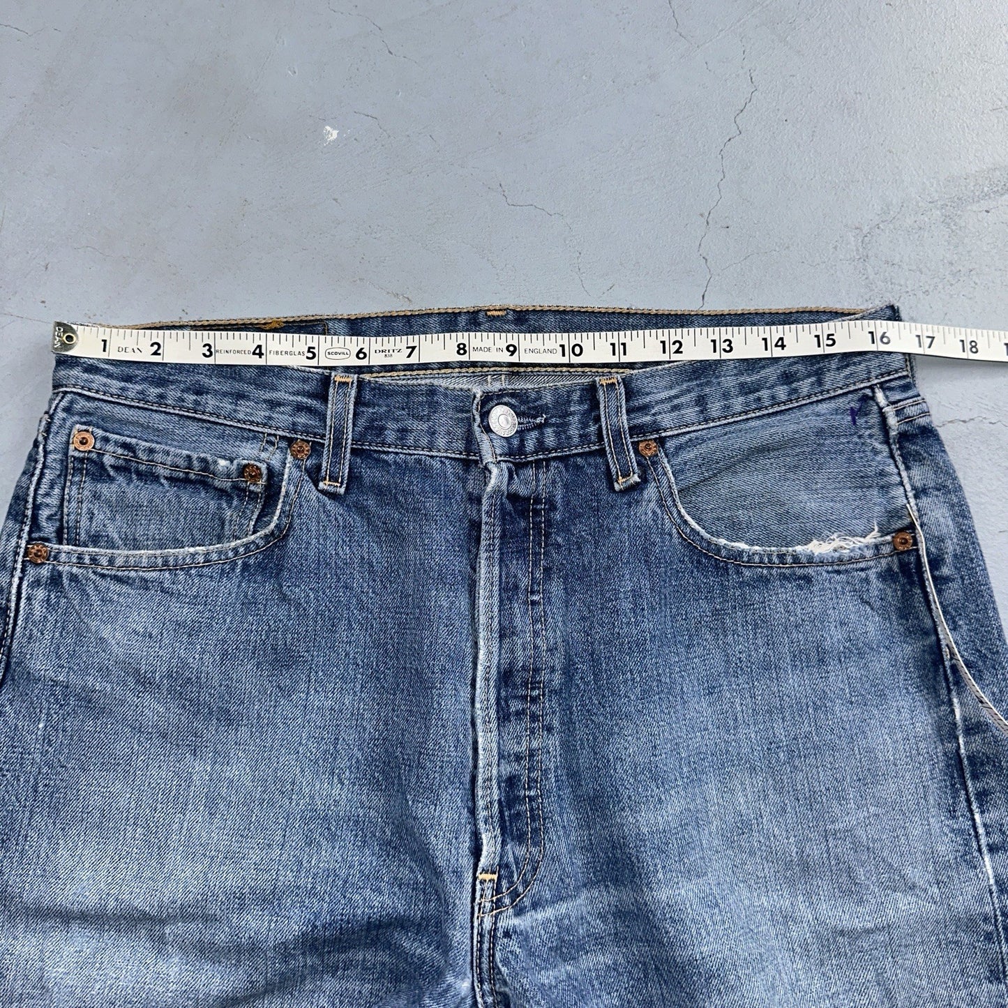 Levis 501 Vintage 90s Y2K XX Straight Leg Jeans Blue Med Wash 34x32 Act 33x31