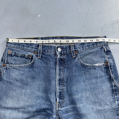 Levis 501 Vintage 90s Y2K XX Straight Leg Jeans Blue Med Wash 34x32 Act 33x31