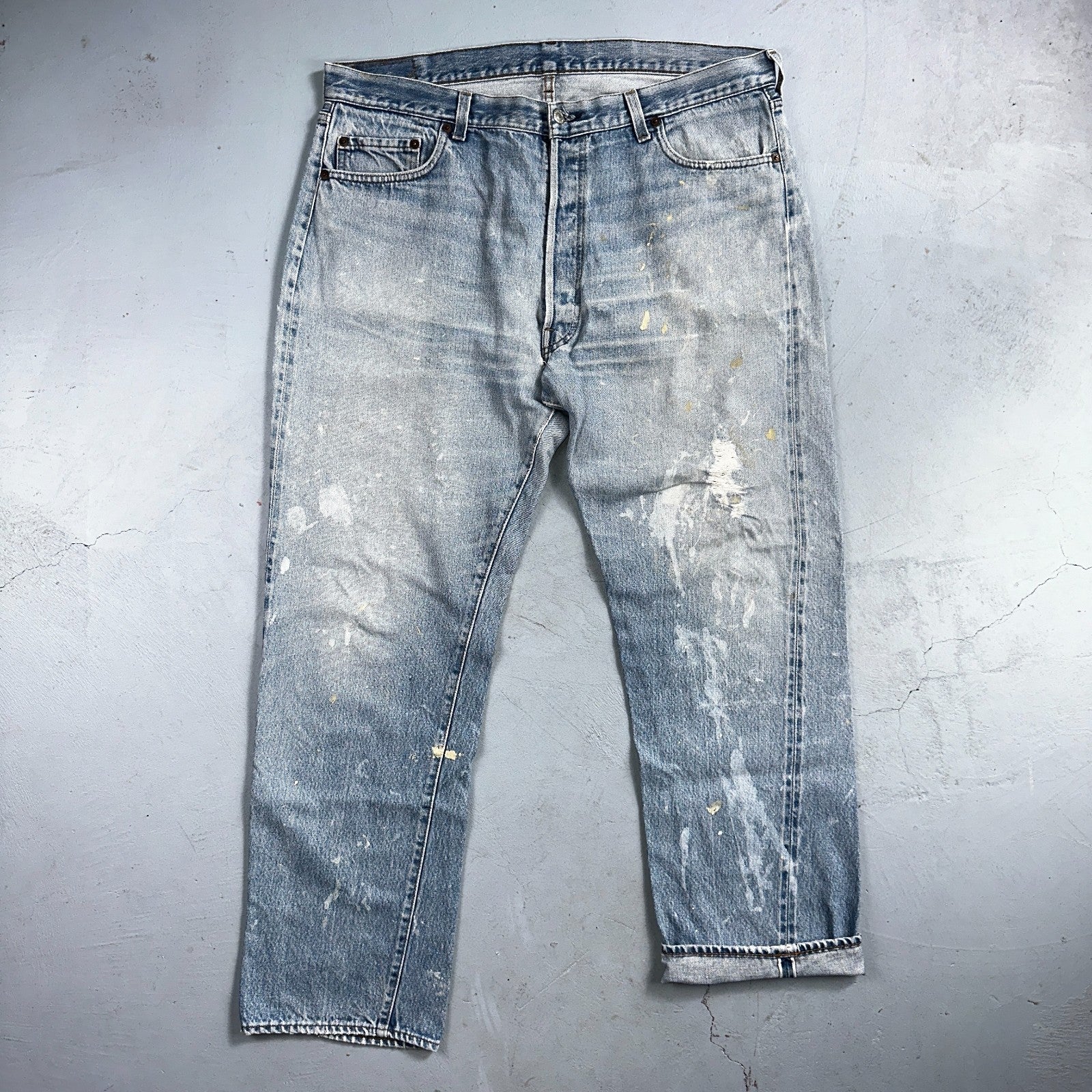 Levis 501 Vintage 80s Redline Selvedge USA XX Jeans Light Wash 40x33 Act 38x30