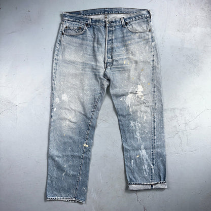 Levis 501 Vintage 80s Redline Selvedge USA XX Jeans Light Wash 40x33 Act 38x30
