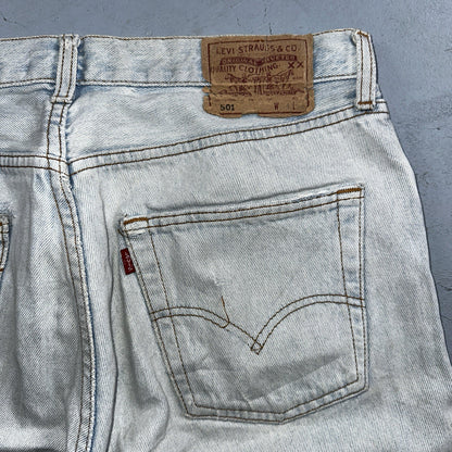 Levis 501 Vintage 90s Y2K XX Straight Leg Jeans Blue Light Wash 34x36 Act 33x31