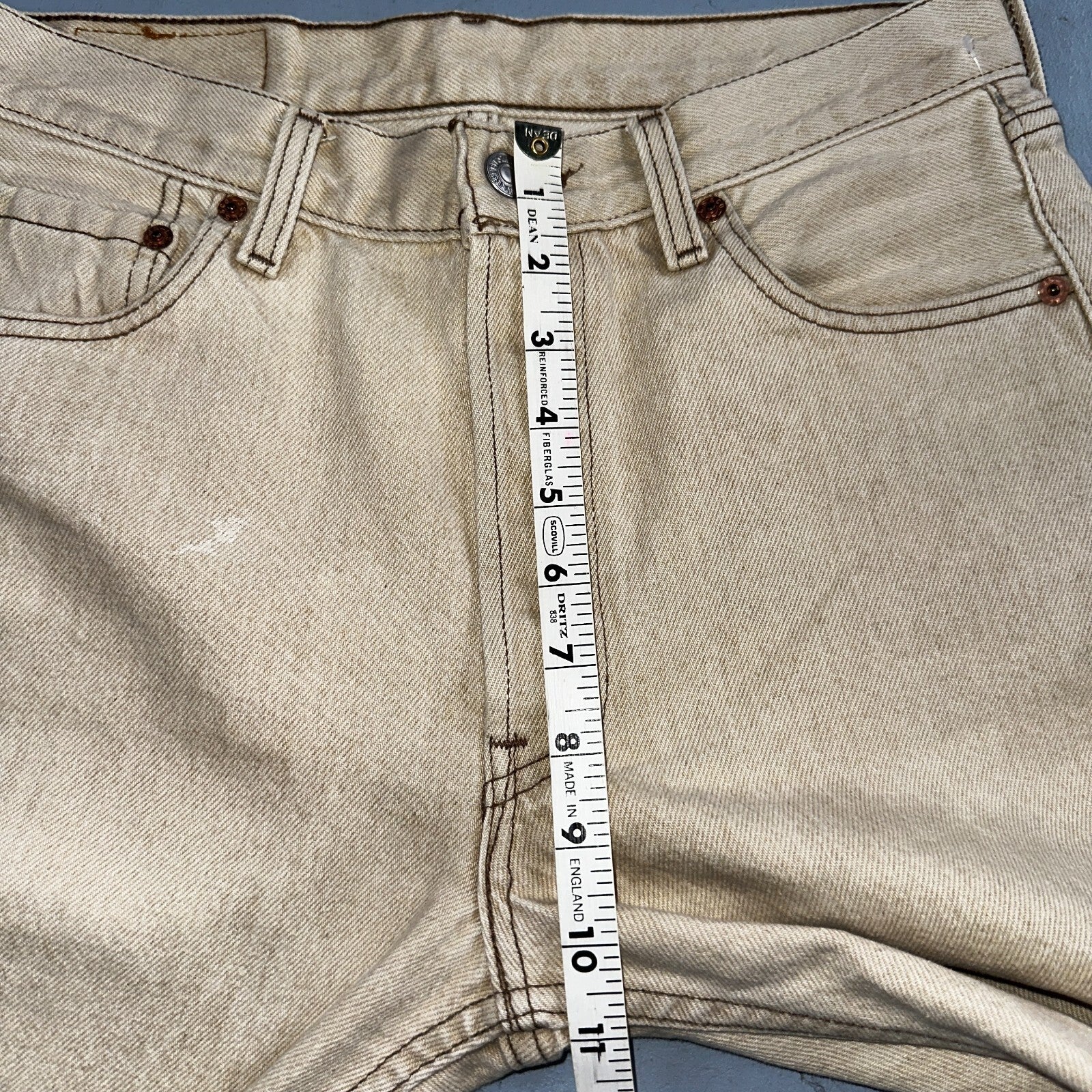 Levis 501 Vintage 90s USA XX Straight Leg Jeans Beige Light Wash 30x34 Act 29x29