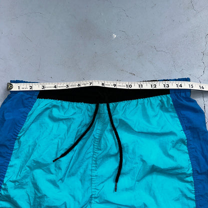 Express Short Surf Swim Trunks Mens L Board Pockets Swimwear Blue Vintage 80s