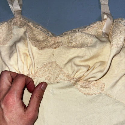 Vintage 1970s Charm Lingerie Slip Dress Sleepwear Full Sweep Nightgown Lace 70s