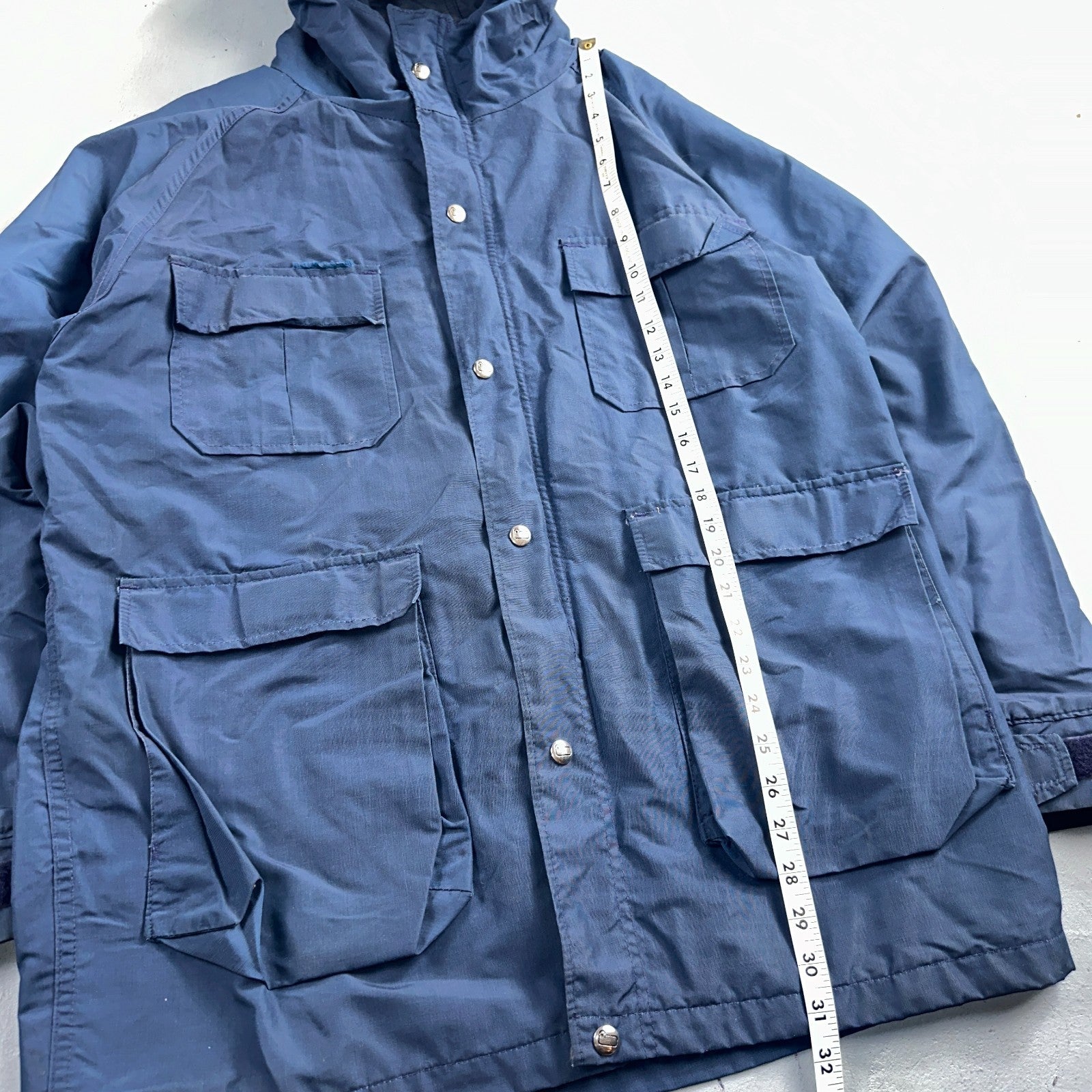 VTG Woolrich USA Mountain Parka Shell Jacket Blue Hiking 1970s 70s Blue Large