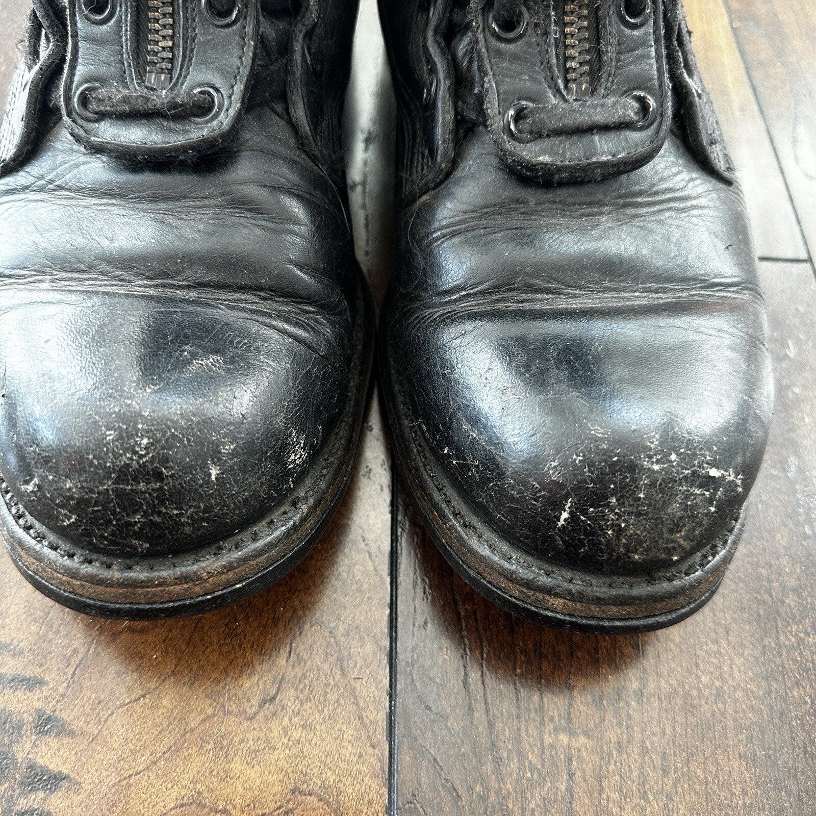 Vtg 1950s Chippewa Alert Zip Boots 8.5 Black Air Force Pilot SAC 50s Combat WWII