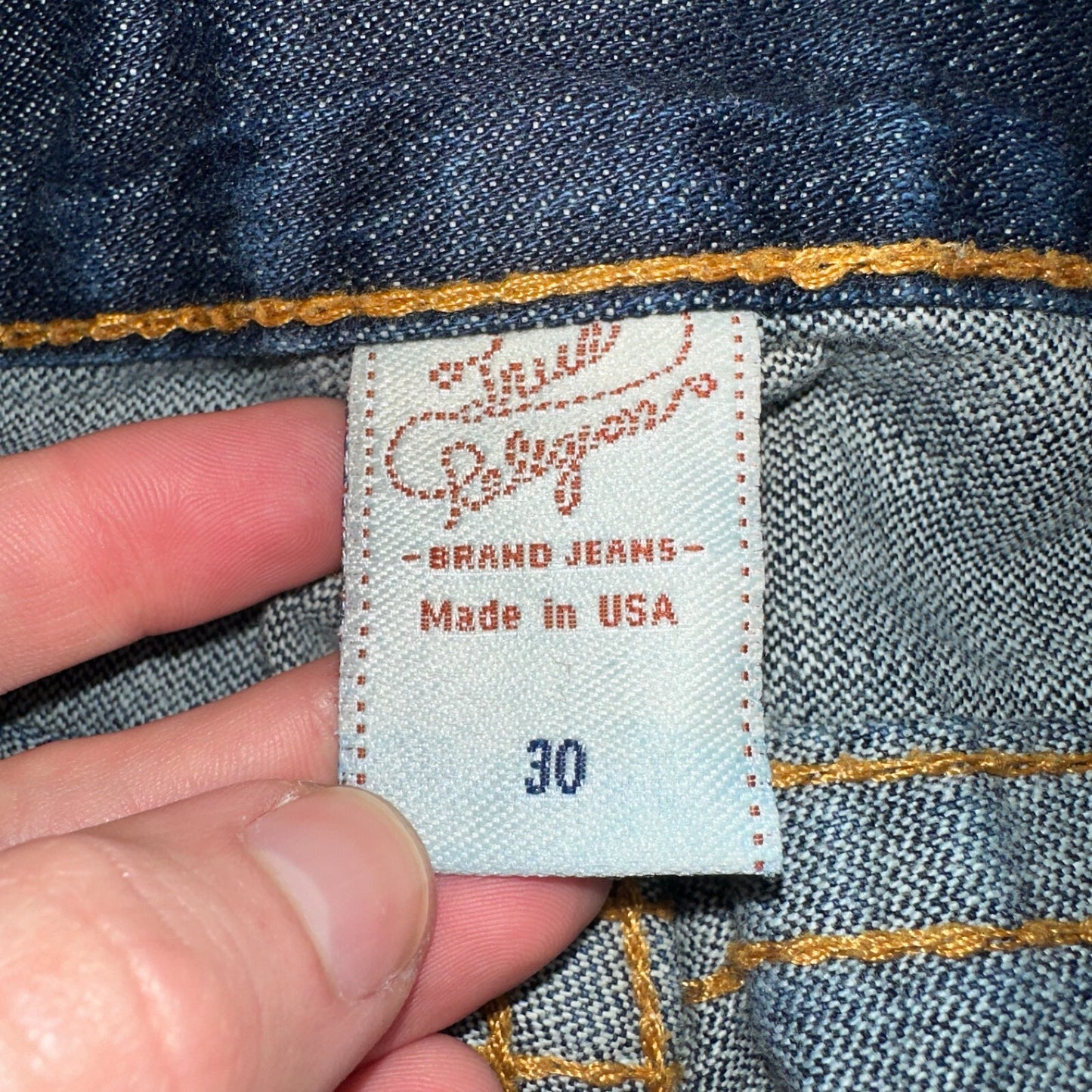 True Religion VTG Billy Big T Blue Jeans Bootcut Y2K Made USA Sz 30 (32x30)