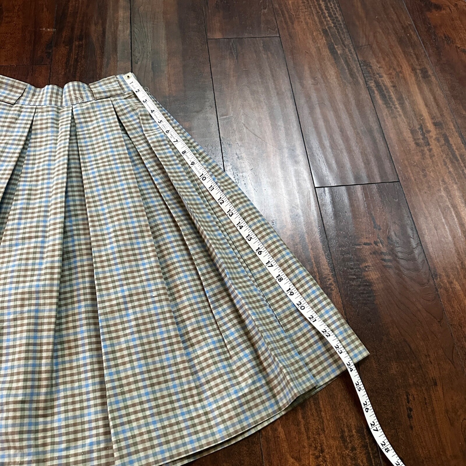 VTG USA Rockabilly Womens Dress Skirt 60s 70s Bottom Plaid Checker Pleated Cute