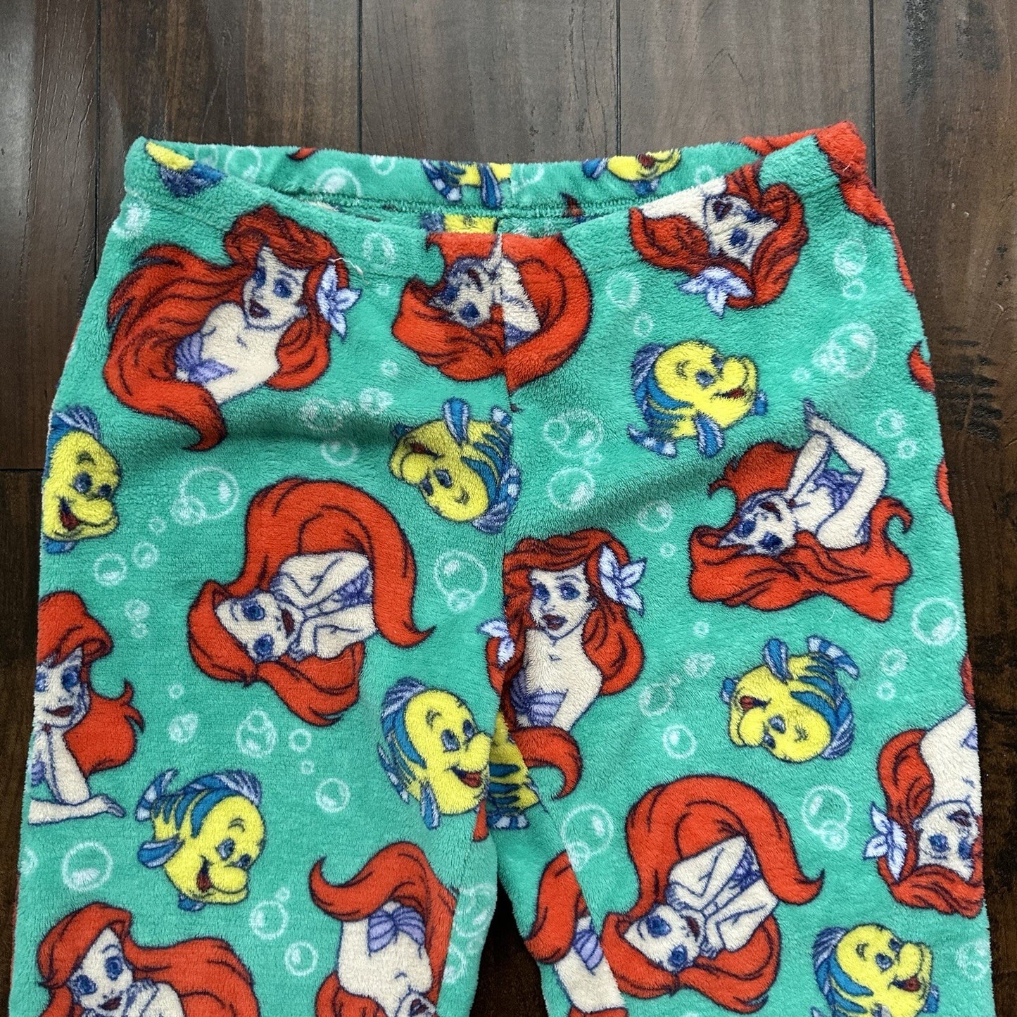 Disney Little Mermaid Ariel Flounder fleece pajama pants-RARE Vtg Womens