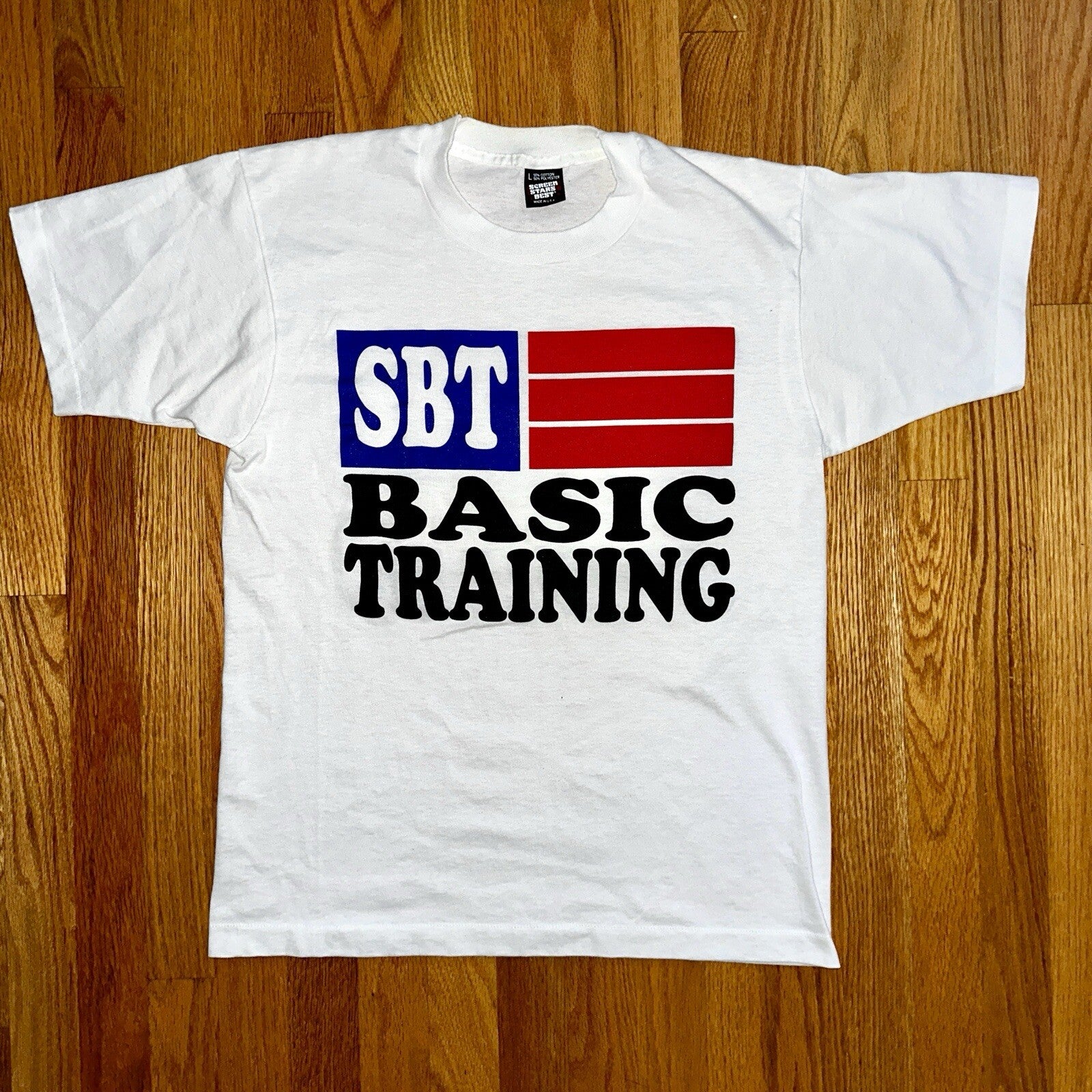 SBT Basic Training USA Flag Vintage T Shirt 90s Single Stitch America Music Band