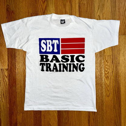 SBT Basic Training USA Flag Vintage T Shirt 90s Single Stitch America Music Band