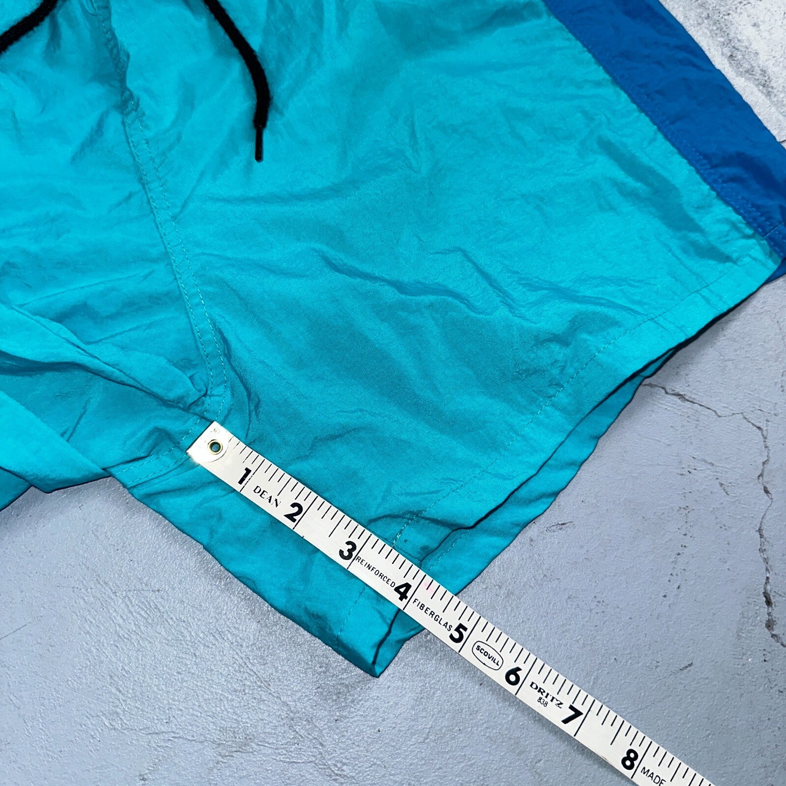 Express Short Surf Swim Trunks Mens L Board Pockets Swimwear Blue Vintage 80s