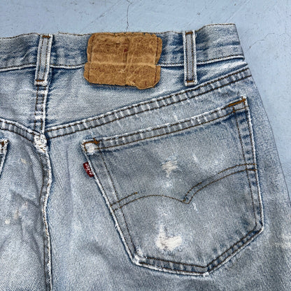 Levis 501 Vintage 80s USA XX Straight Leg Jeans Blue Thrashed 33x38 Act 31x33