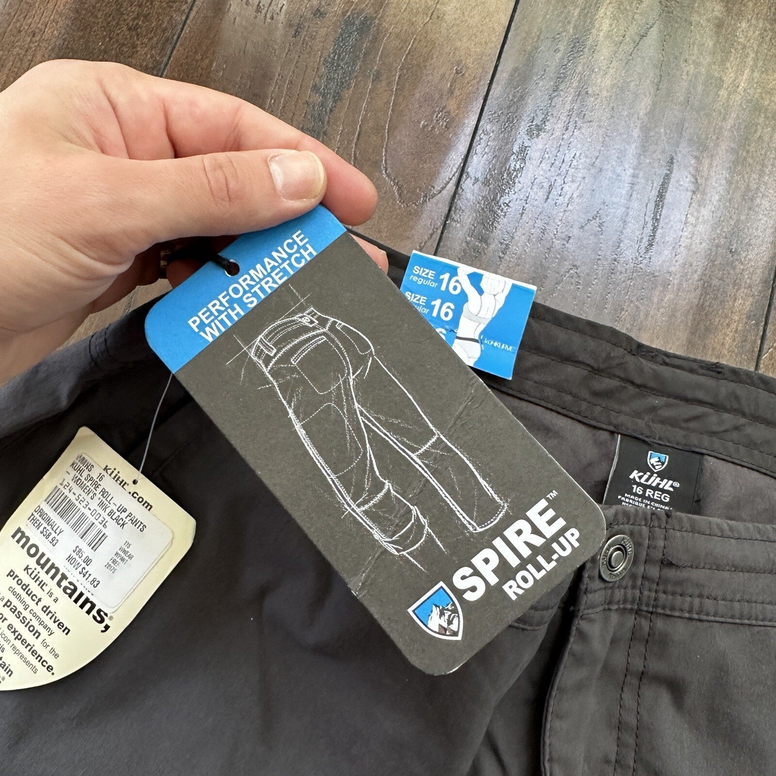 Kuhl Kurve Pants Womens 16 Black Low Rise Kanvas Stretch Legendary Pant 36x31