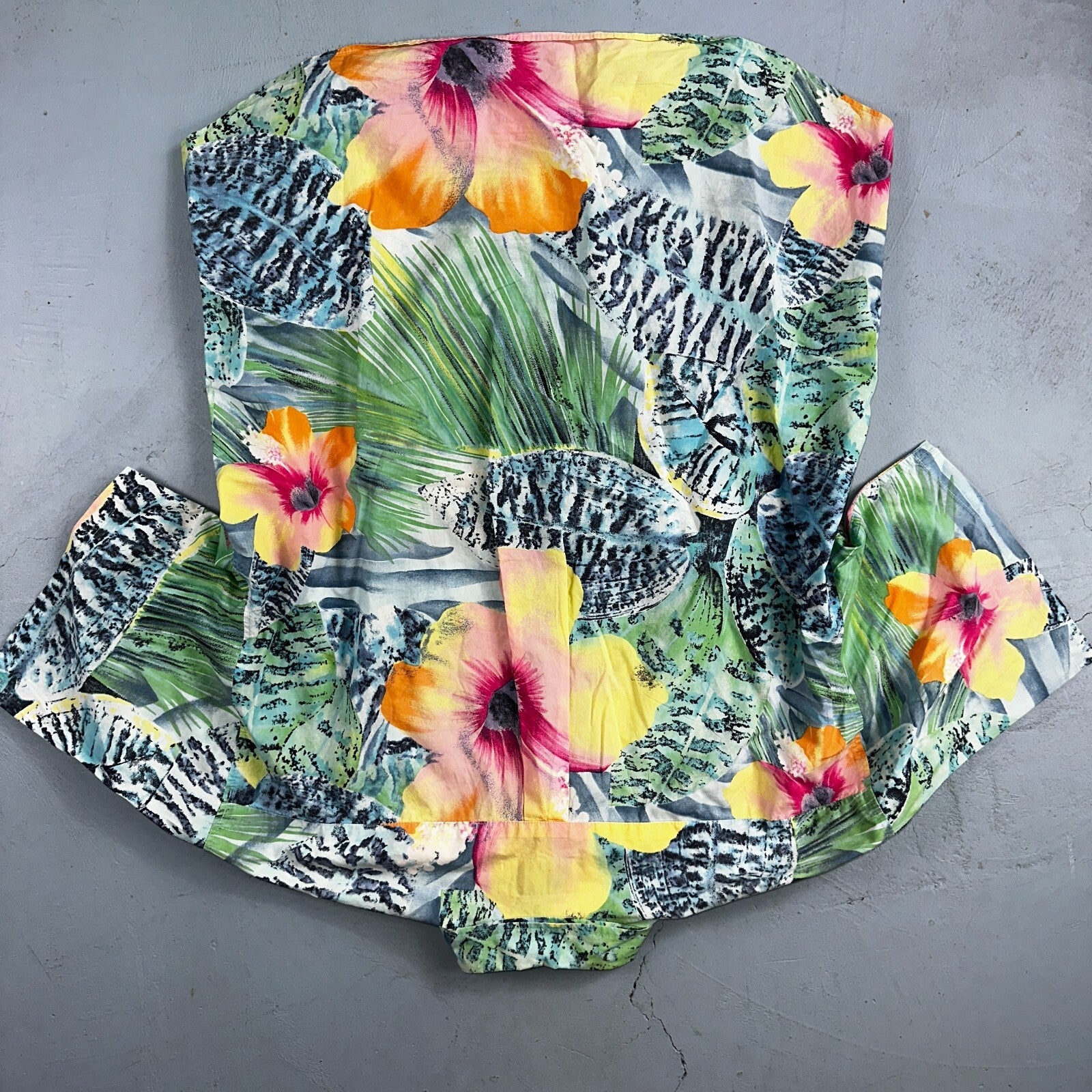 Vintage Jams World Tropicana Floral Men's Hawaiian Button Large Shirt USA Made