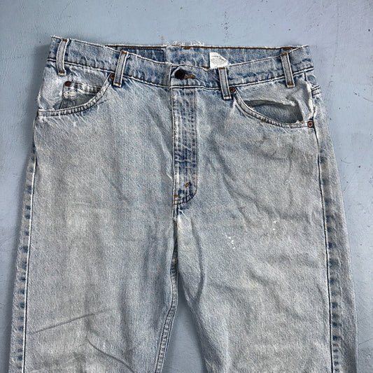 Levis 505 Vintage 90s Orange Tab Jeans 36x32 Thrashed Light Wash 501 Act 33x31