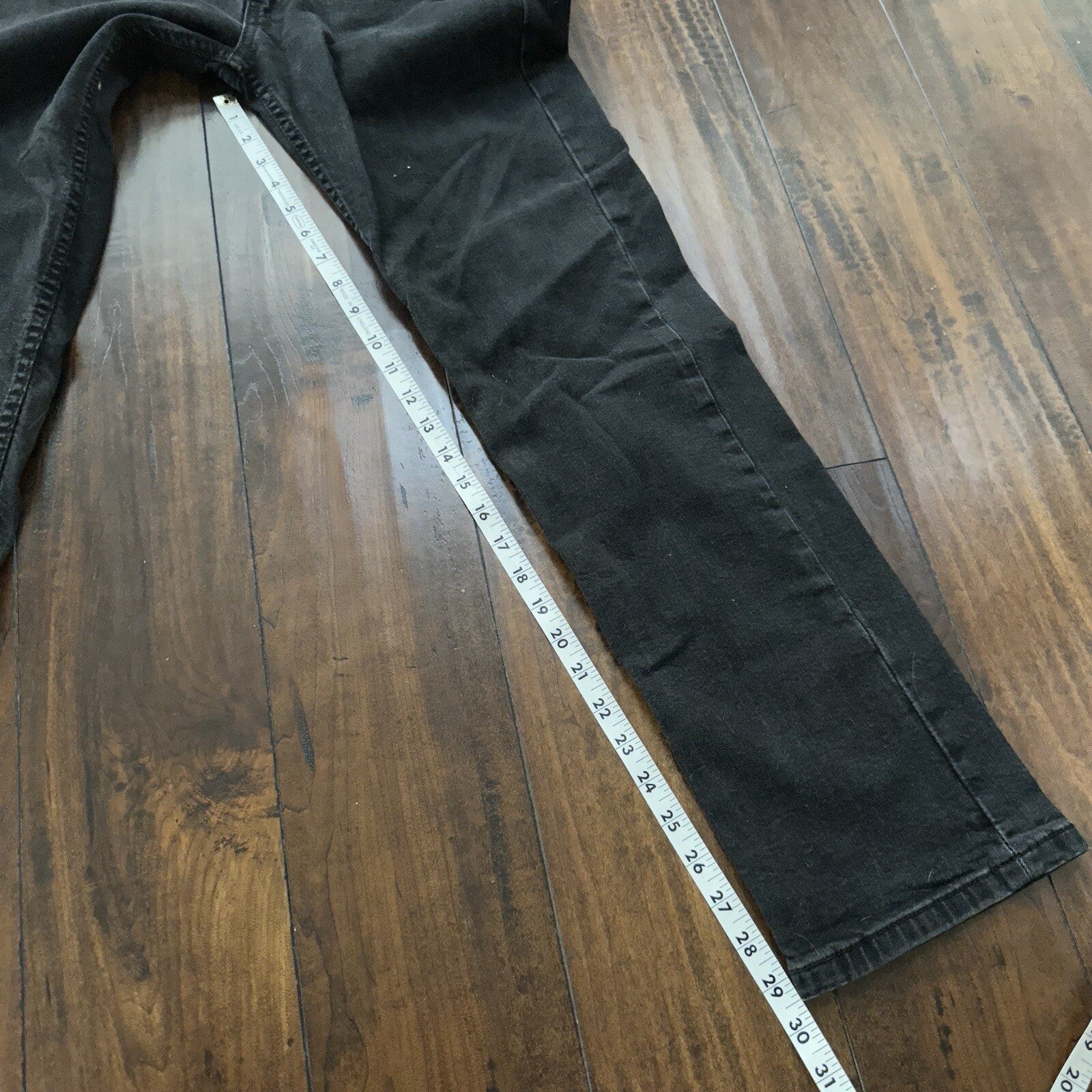 Levis 514 Straight Leg Jeans Men's 33x32 Mid Rise Slim Denim Black 30x29 Vtg