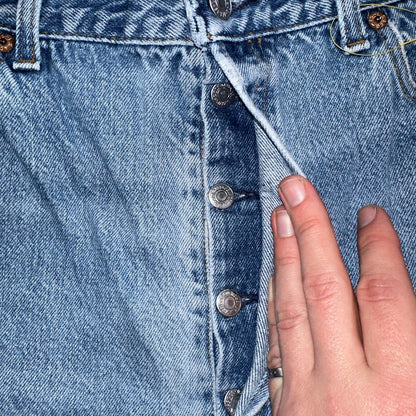 Levis 501 Vintage 90s USA XX Straight Leg Jeans Blue Light Wash 40x32 Act 35x29