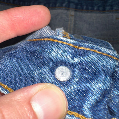 Levis 501 Vintage 90s USA XX Straight Leg Jeans Blue Med Wash 42x33 Act 37x29