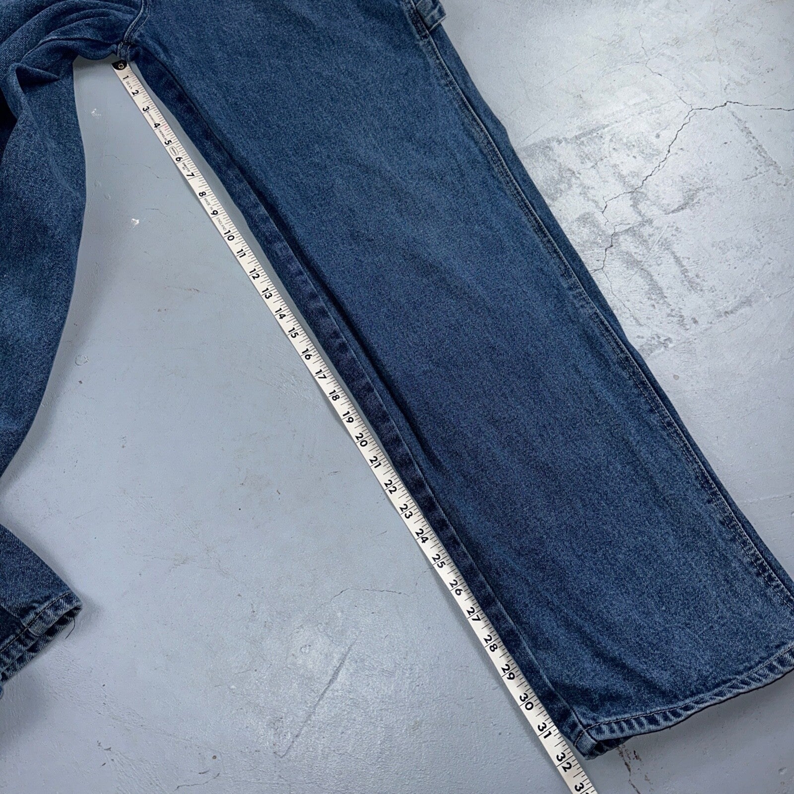 Richcow Jeans Vintage Y2K Carpenter Blue Denim Jeans Mens Size 38x32 Embroidery