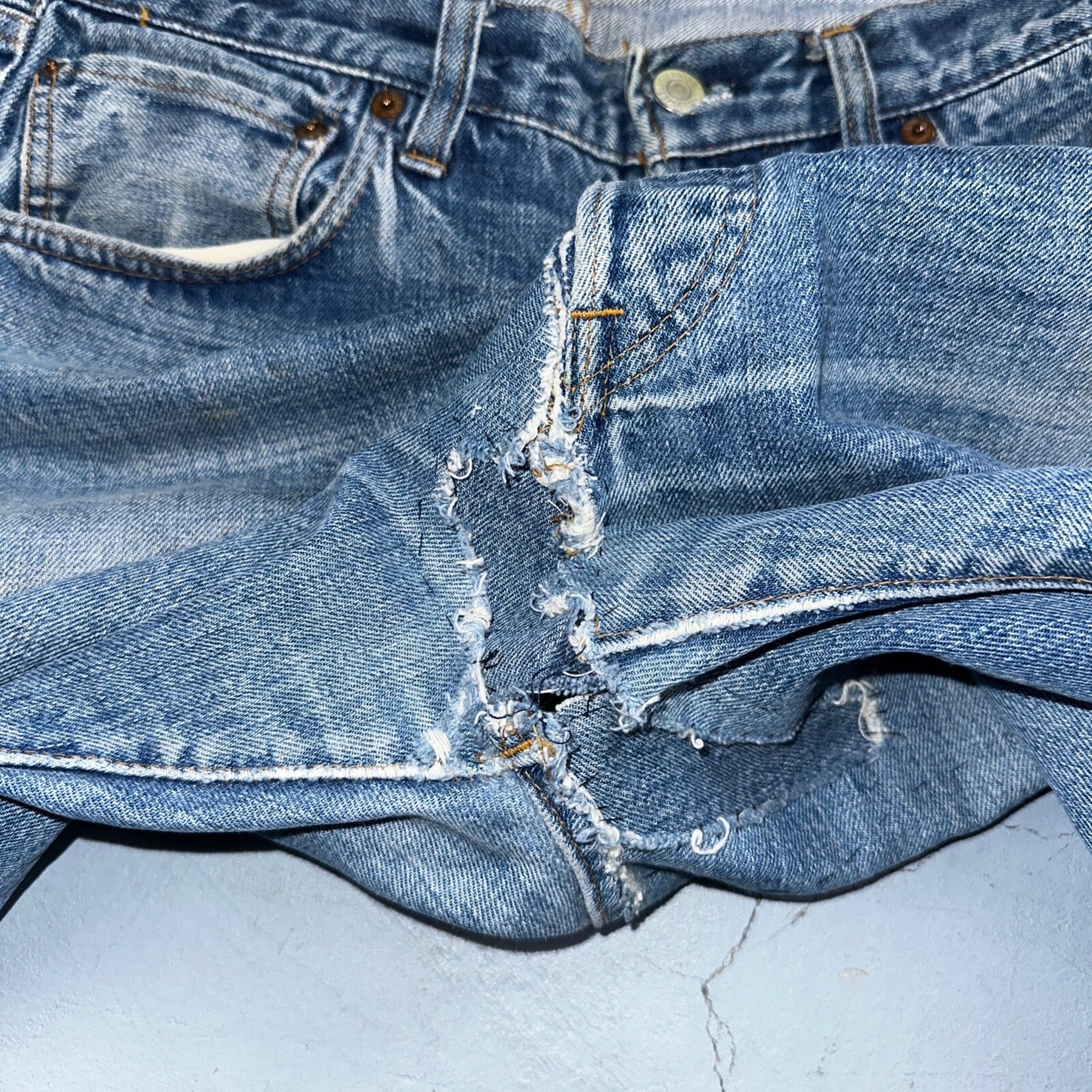 Levis 501 VTG 70s SS Redline Selvedge Jeans XX Med Wash 35x32 Act 32x28