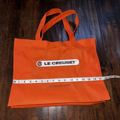 LE Creuset Large EcoFriendly Reusable Shopping Gift Bag Tote 15 X 12 Orange