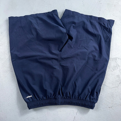 Nike Vintage Blue Nylon Shorts Swoosh Y2K Silver Tag 9” Inseam Running Gym