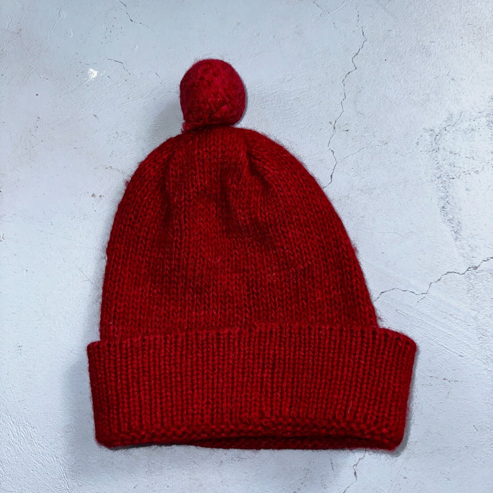 VTG 60s 70s Wool Hand Knit Winter Beanie Hat OSFM Rockabilly Warm Grunge Basic