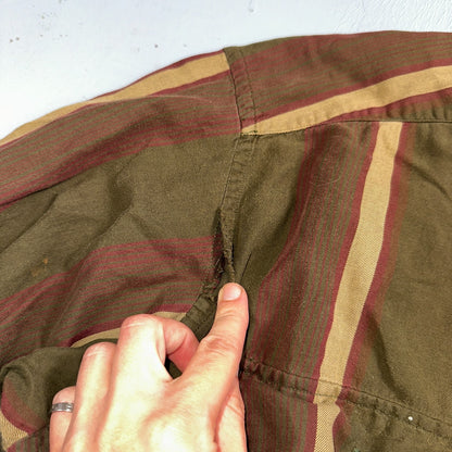 Tommy Hilfiger Mens Striped Shirt Vintage 90s Crest & Long Sleeves XL Has Holes