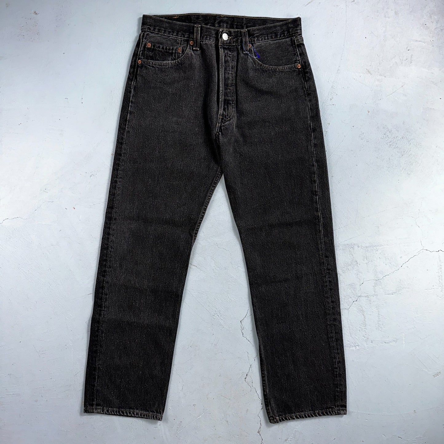 Levis 501 Vintage 90s USA XX Straight Leg Jeans Black Light Wash 33x30 Act 30x29