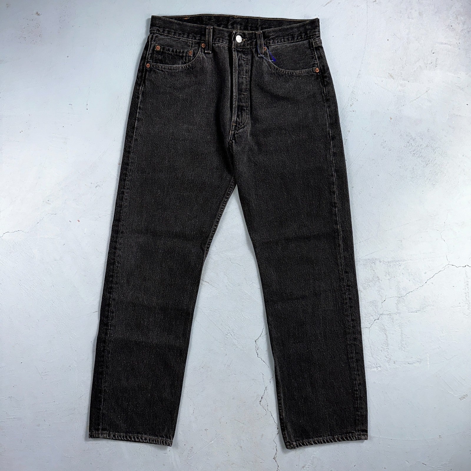 Levis 501 Vintage 90s USA XX Straight Leg Jeans Black Light Wash 33x30 Act 30x29