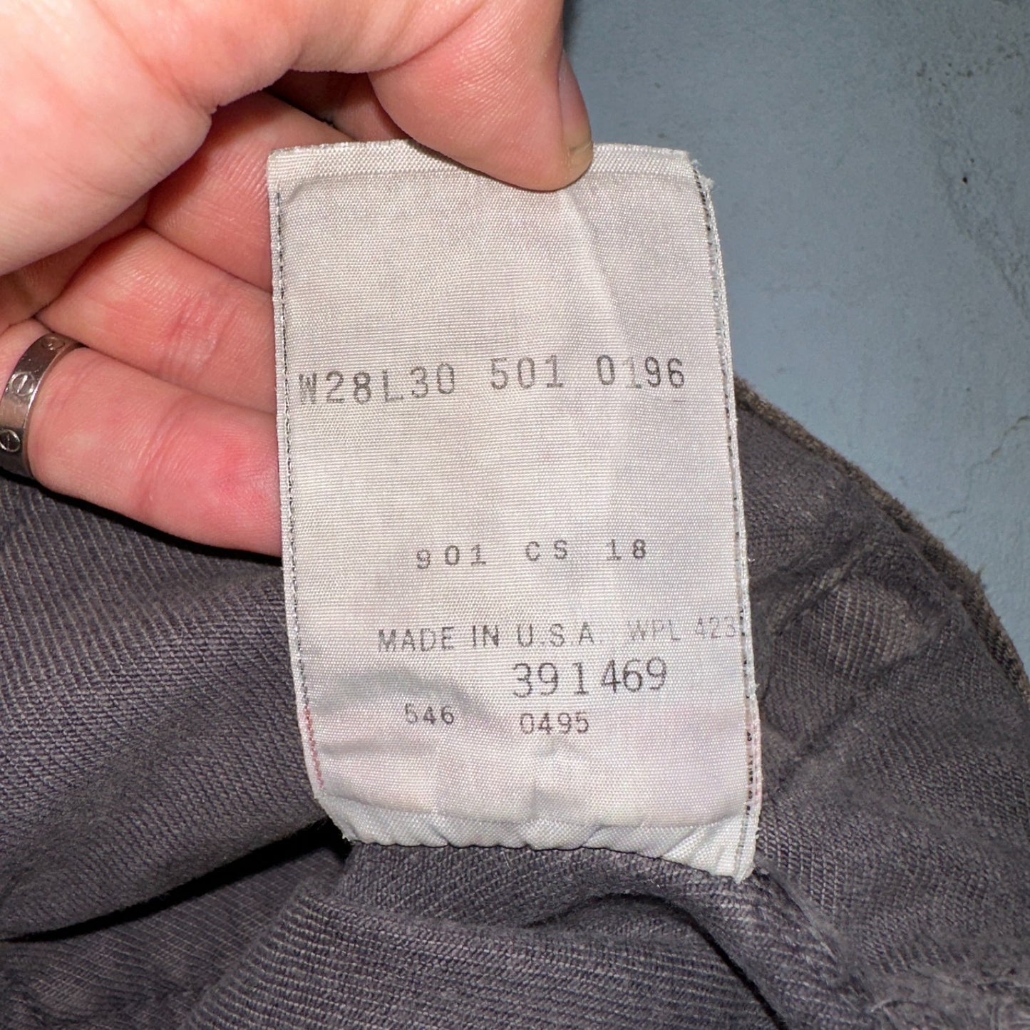 Levis 501 Vintage Y2K 90s XX Straight Leg Jeans Gray Light Wash 28x30 Act 27x28