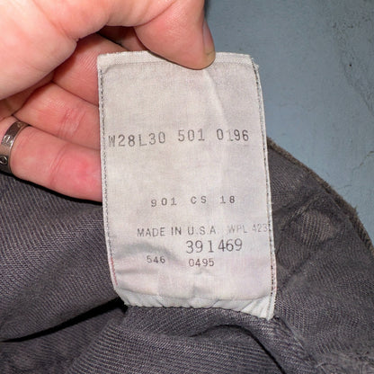 Levis 501 Vintage Y2K 90s XX Straight Leg Jeans Gray Light Wash 28x30 Act 27x28