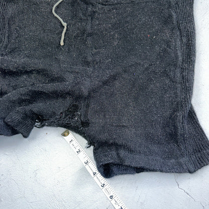VTG 50s 60s Lasley Knitting Co Wool Letterman Navy Black Shorts Rare Swim Trunks